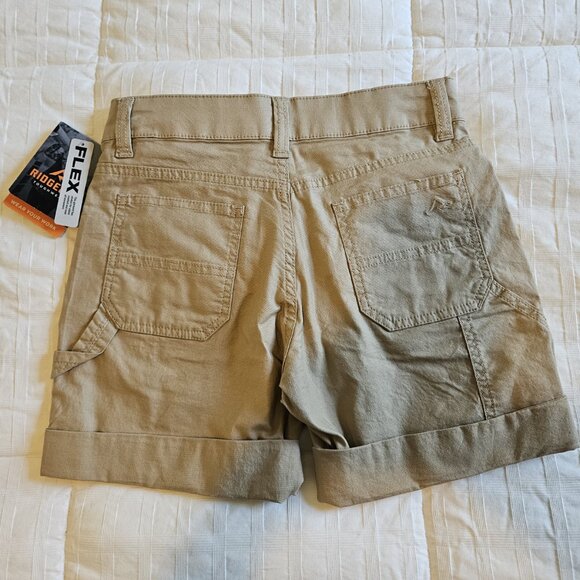 Ridgecut Womens Roll Up Toughwear Flex Khaki Work Shorts Size 2 - Picture 3 of 7